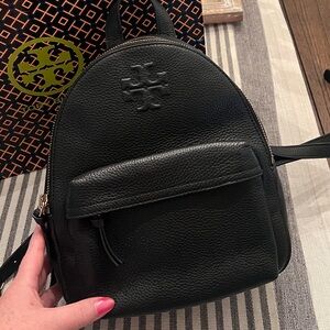 Tory Burch Thea Black Leather Backpack
